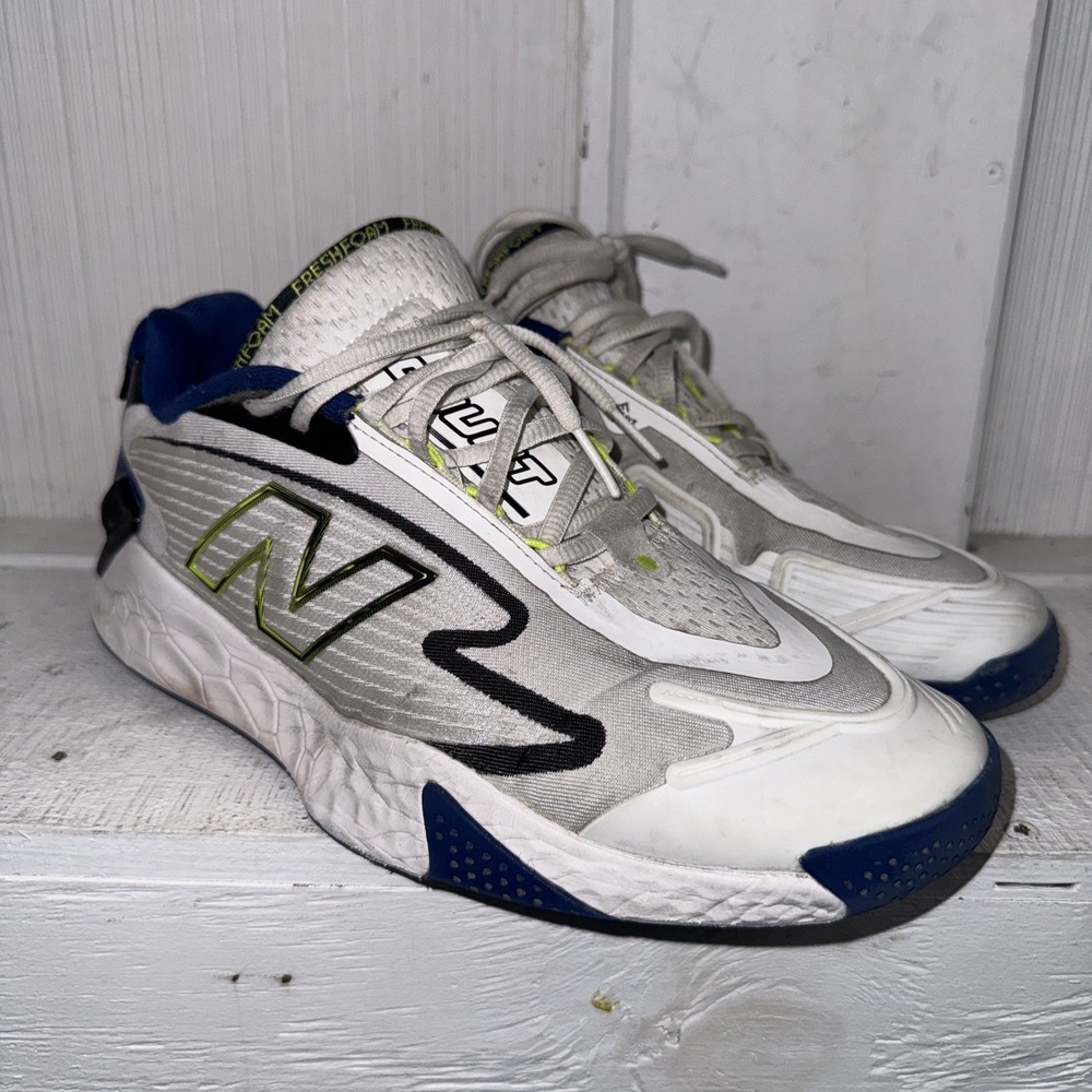 New Balance Fresh Foam X CT-Rally Tennis Shoes White Navy MCHRALW1 Men's 9.5